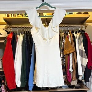 Lulu's White Ruffle Dress